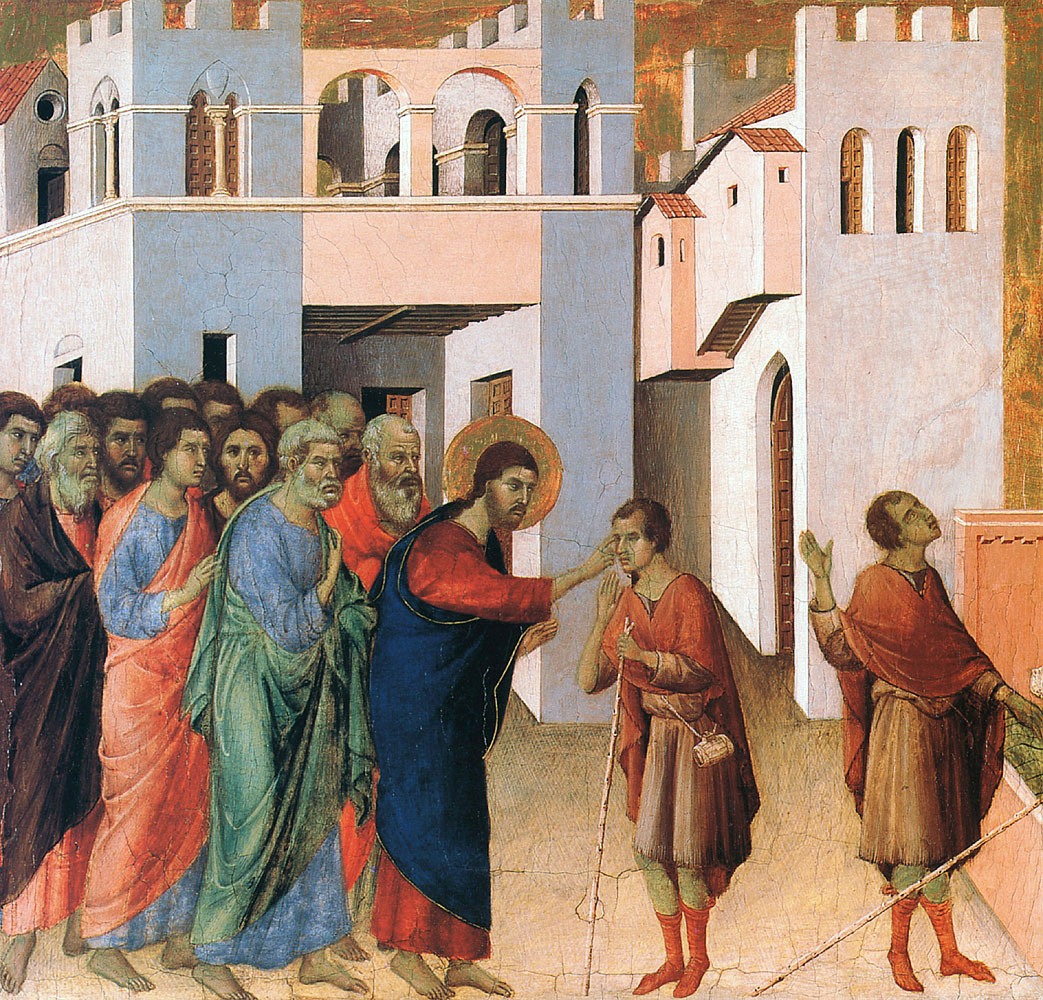 Genezing van de blinde, door Duccio di Buoninsegna