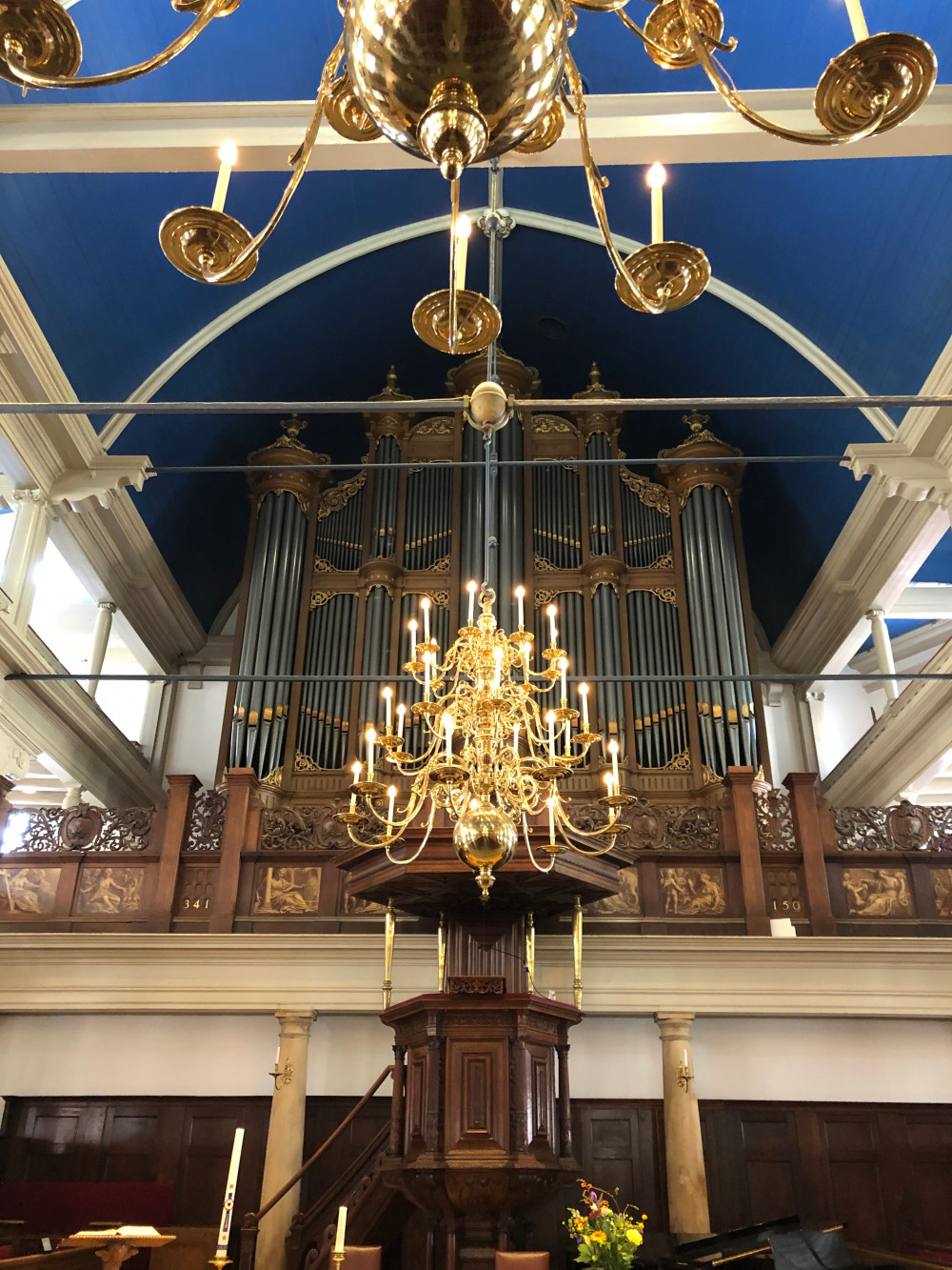 Het orgel in de Oude Lutherse Kerk aan het Spui te Amsterdam